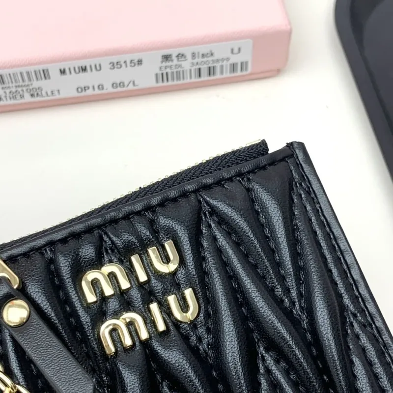 MIU MIU Black Leather Zip Wallet 3515 - Image 5