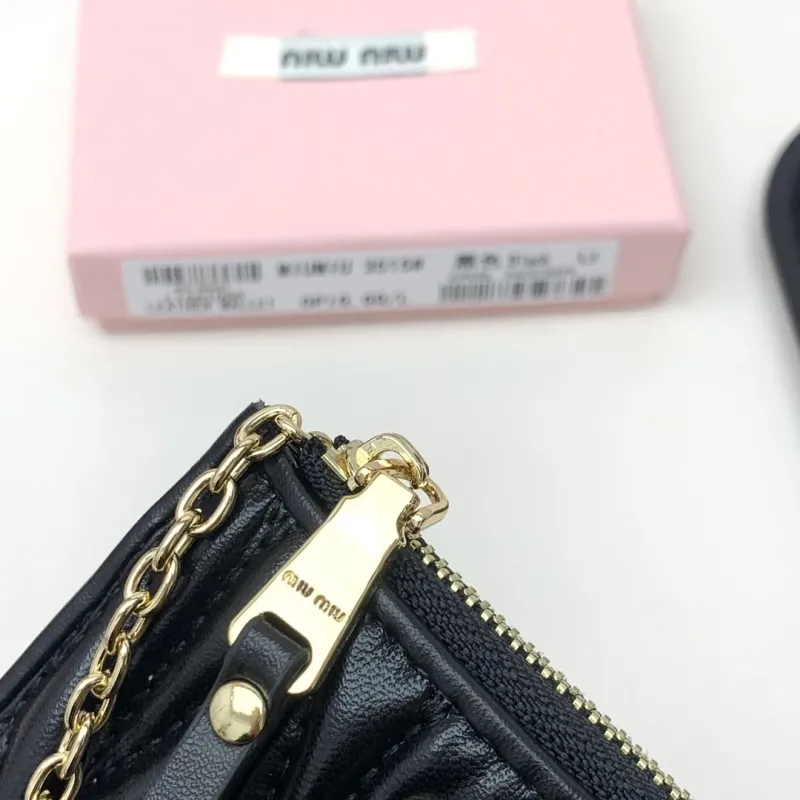 MIU MIU Black Leather Zip Wallet 3515 - Image 7