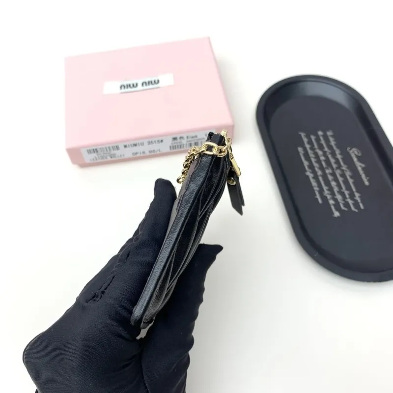 MIU MIU Black Leather Zip Wallet 3515 - Image 8