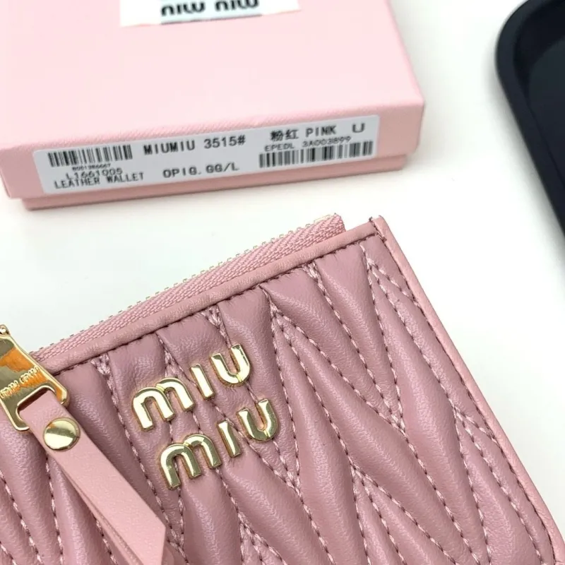 MIUMIU Pink Leather Card Holder Wallet - Image 5