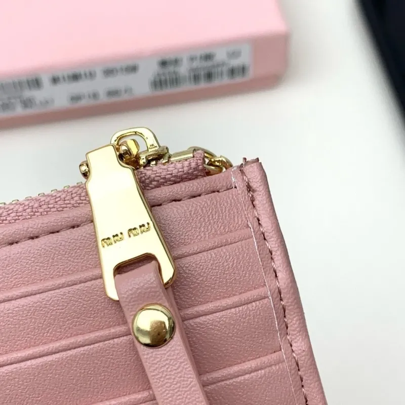 MIUMIU Pink Leather Card Holder Wallet - Image 7