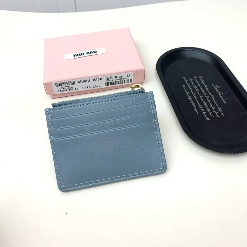 Alternative view of MIUMIU 3515 Blue Leather Zip Card Wallet