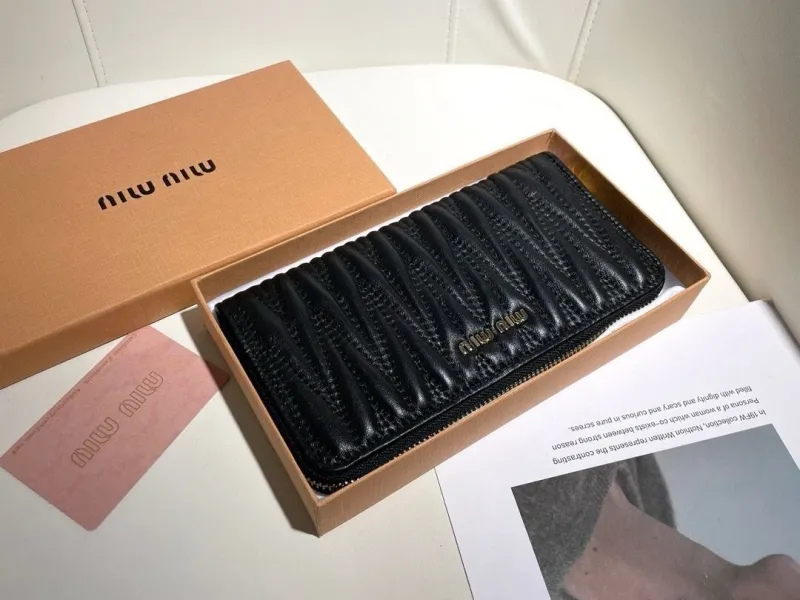 Alternative view of Miu Miu Black Long Zip Wallet