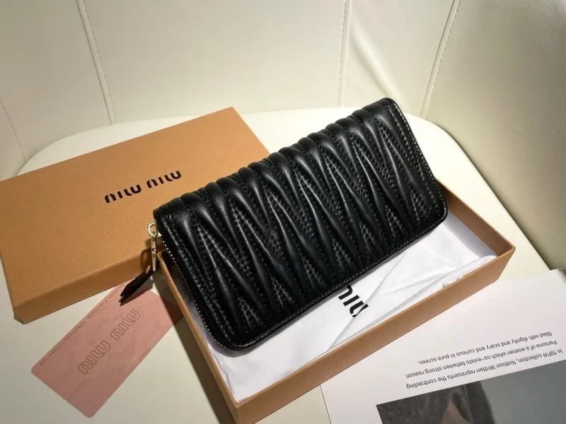 Miu Miu Black Long Zip Wallet - Image 3