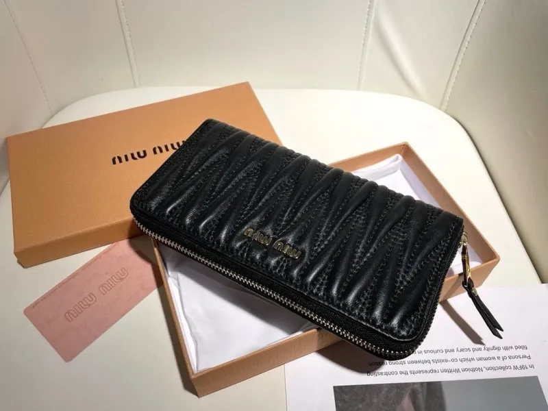 Miu Miu Black Long Zip Wallet - Image 4