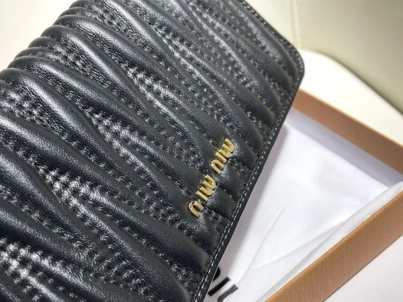 Miu Miu Black Long Zip Wallet - Image 9