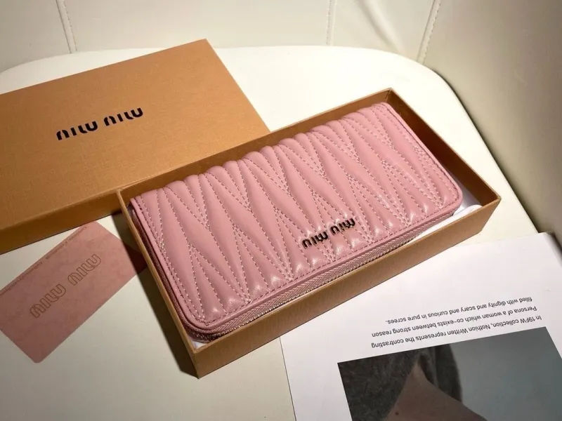 Alternative view of Miu Miu Pink Quilted Zip Around Wallet
