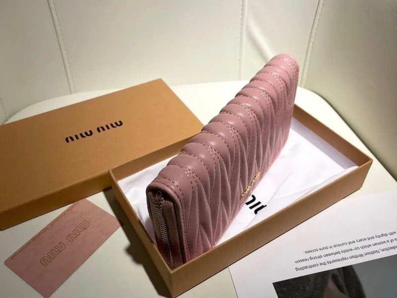 Miu Miu Pink Quilted Zip Around Wallet - Image 5