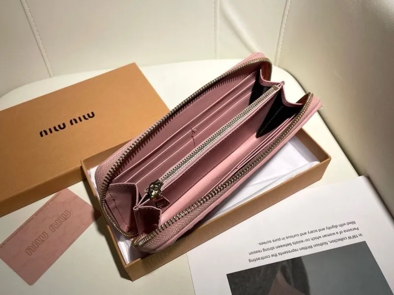 Miu Miu Pink Quilted Zip Around Wallet - Image 7