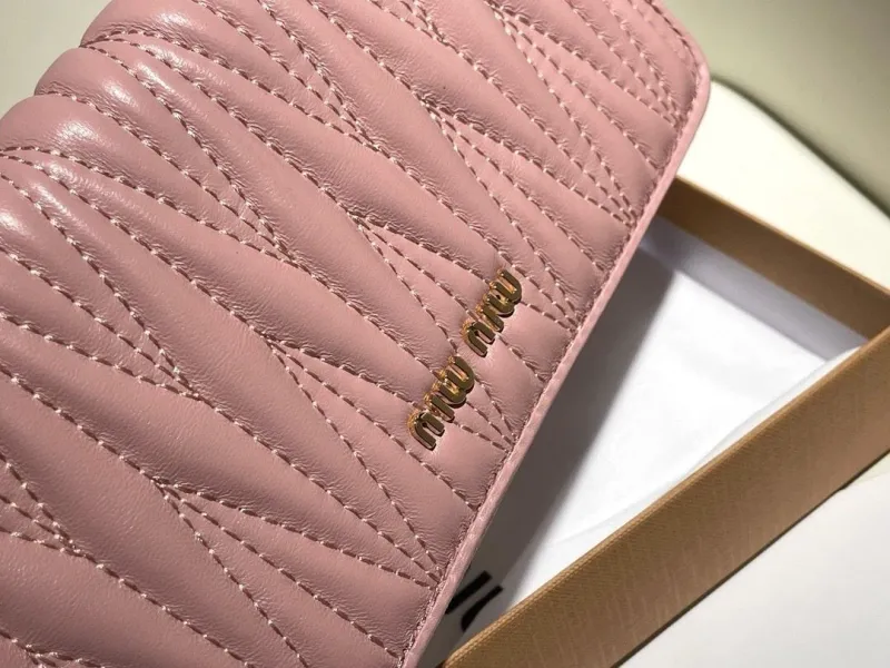 Miu Miu Pink Quilted Zip Around Wallet - Image 9