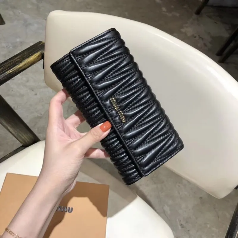 Miu Miu Black Matelasse Long Wallet - Image 3