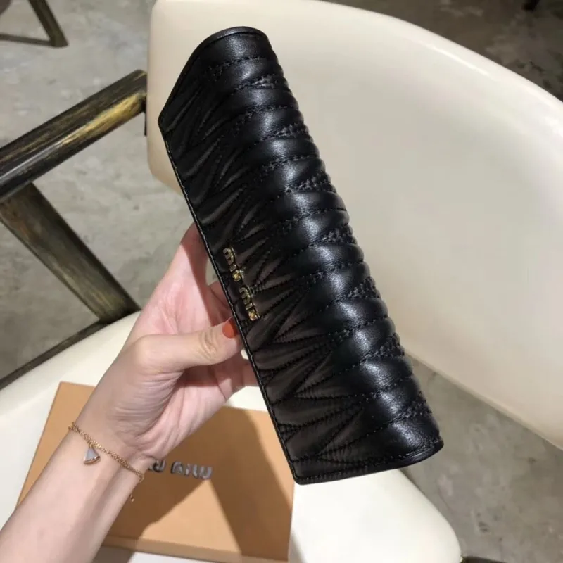 Miu Miu Black Matelasse Long Wallet - Image 4