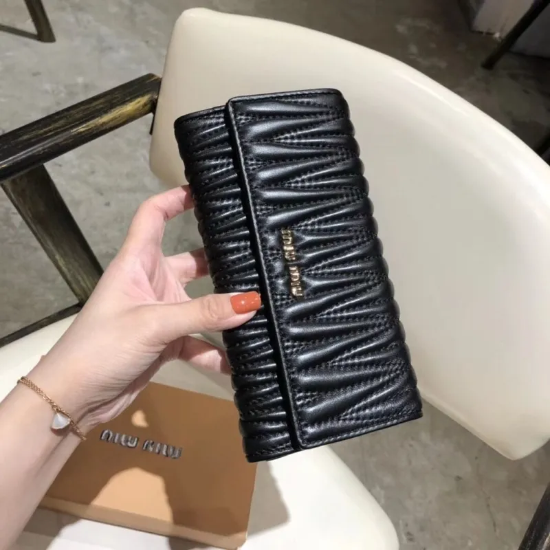 Miu Miu Black Matelasse Long Wallet - Image 6