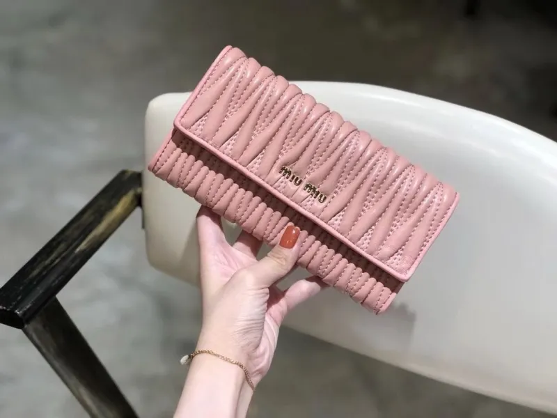 Alternative view of Miu Miu Pink Quilted Long Wallet