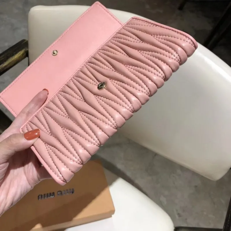 Miu Miu Pink Quilted Long Wallet - Image 3