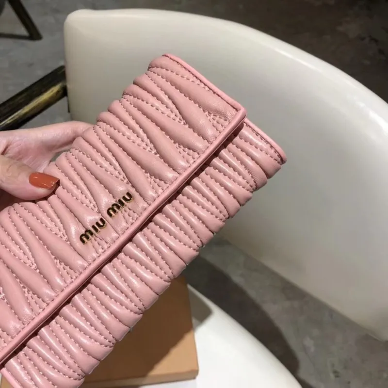 Miu Miu Pink Quilted Long Wallet - Image 4