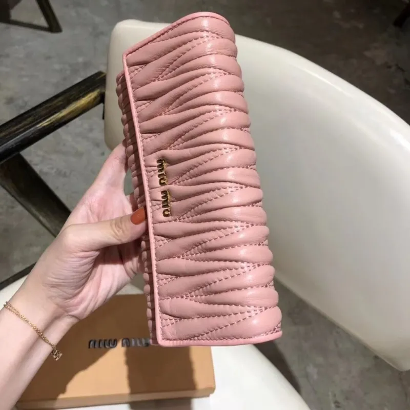 Miu Miu Pink Quilted Long Wallet - Image 5