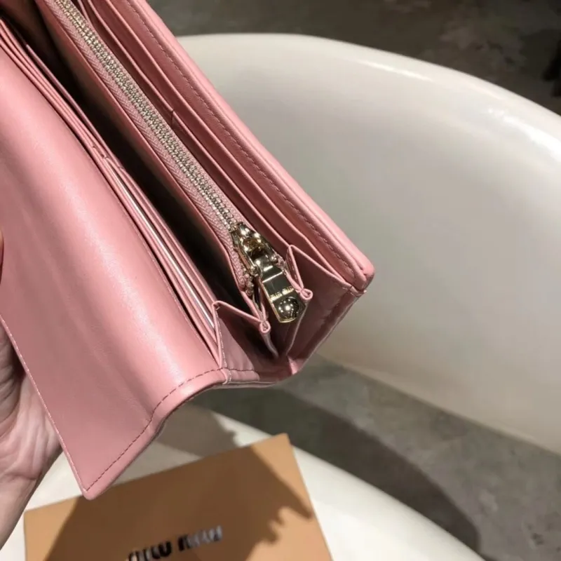 Miu Miu Pink Quilted Long Wallet - Image 8