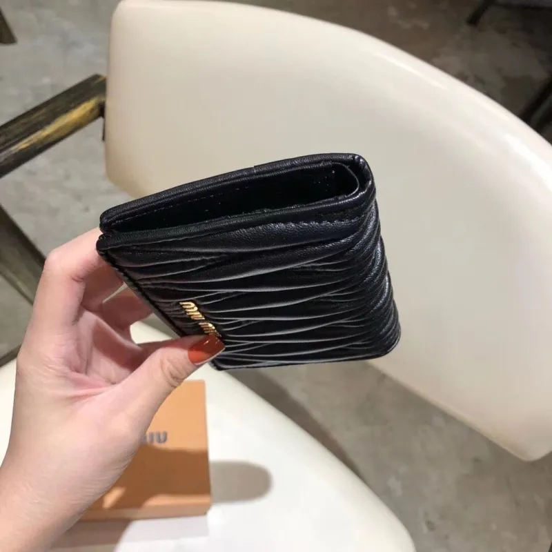 Miu Miu Black Leather Folding Wallet - Image 3