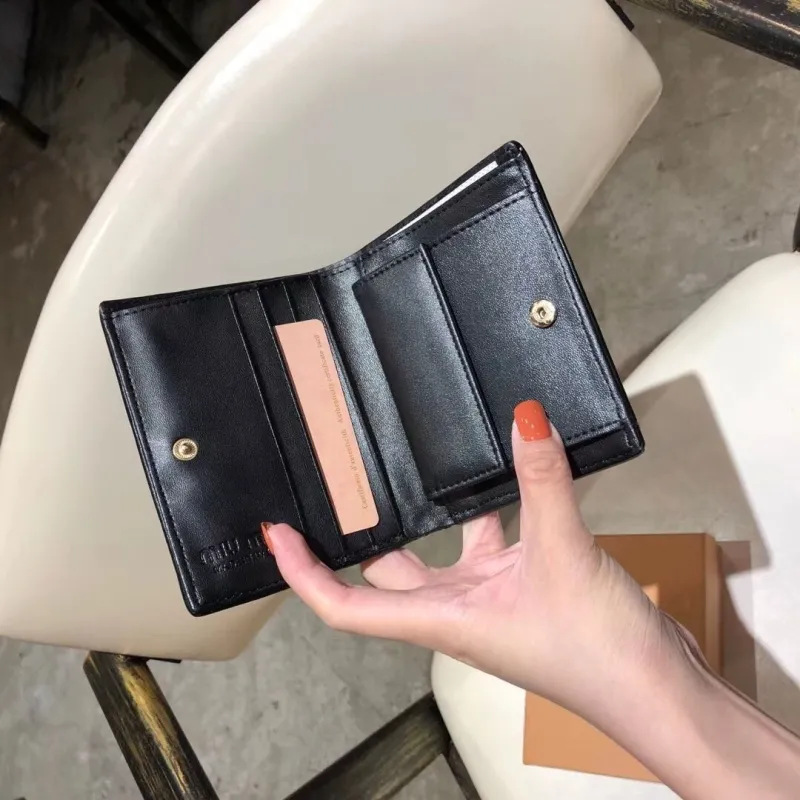 Miu Miu Black Leather Folding Wallet - Image 5