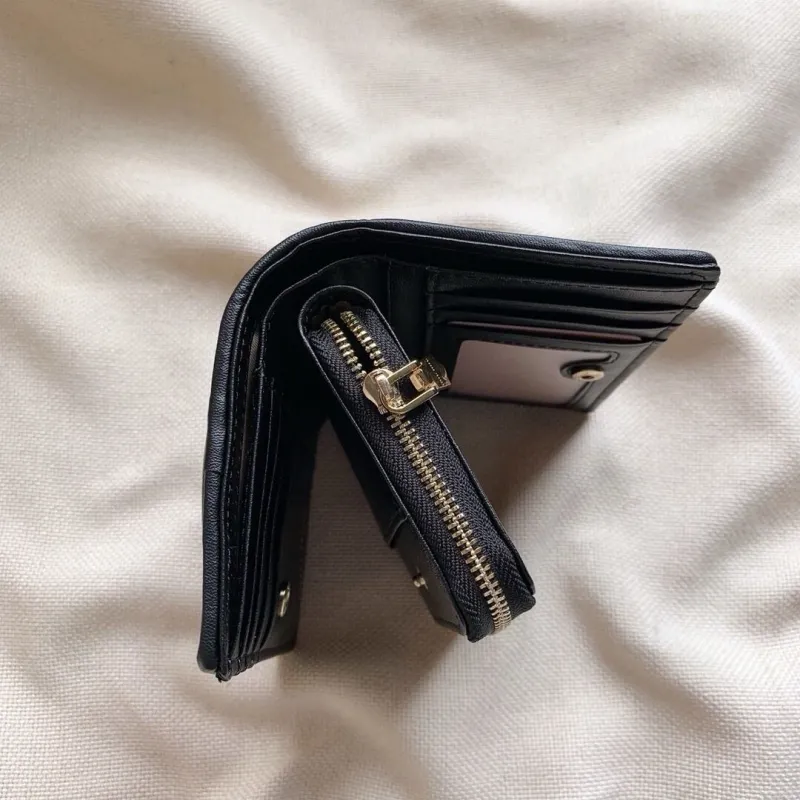 MIU MIU Black Matelassé Compact Wallet - Image 7