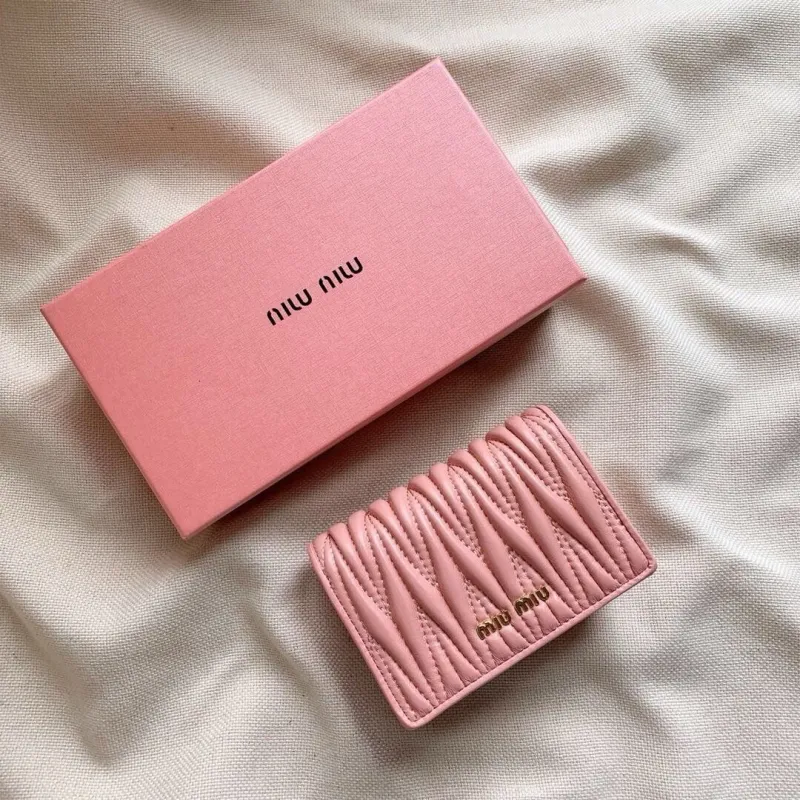 Miu Miu Pink Compact Leather Wallet