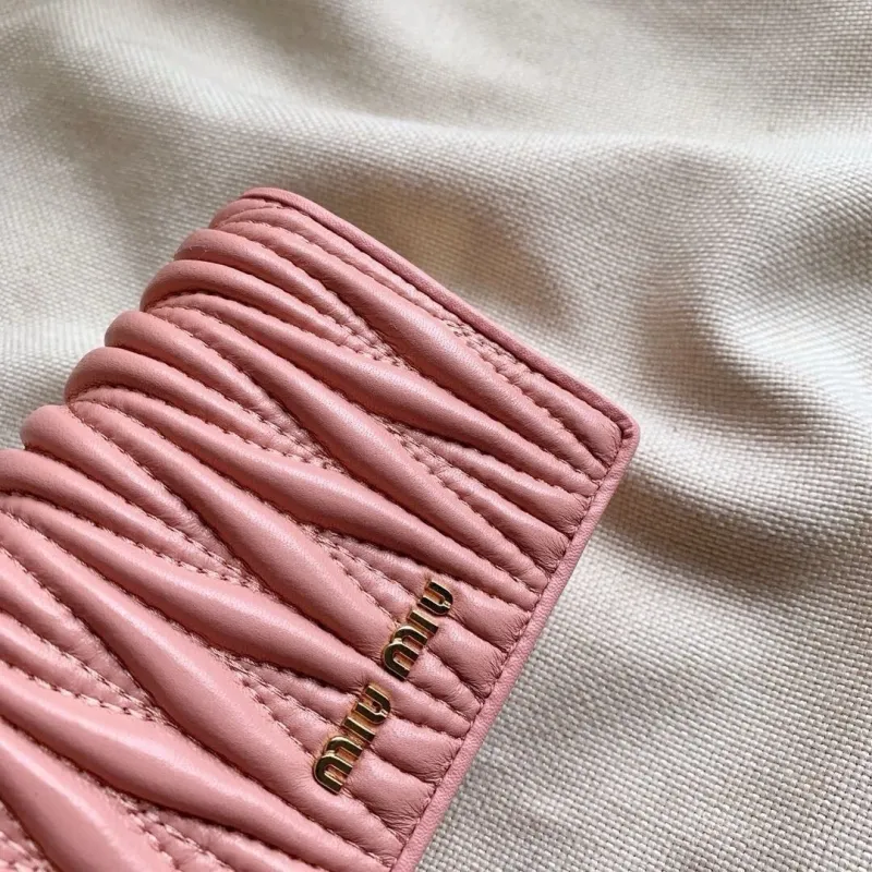 Miu Miu Pink Compact Leather Wallet - Image 4