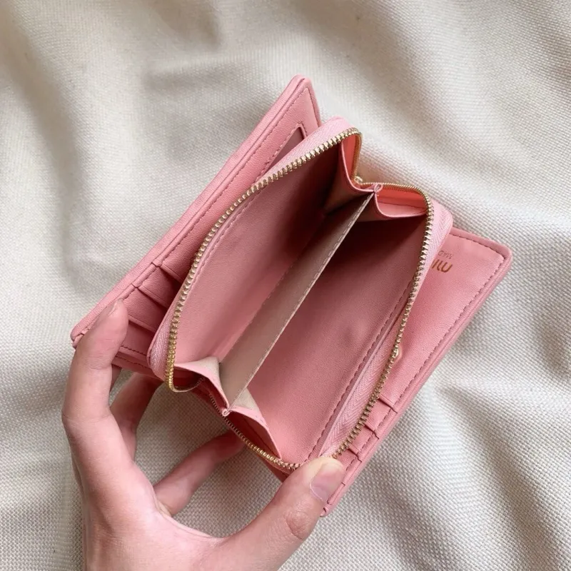 Miu Miu Pink Compact Leather Wallet - Image 7