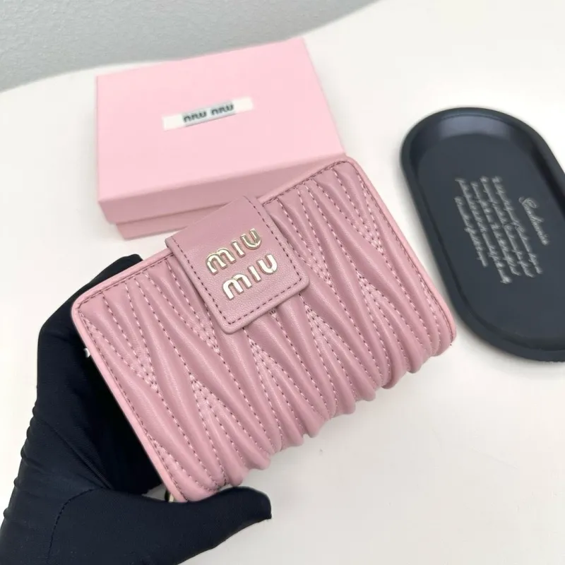 Miu Miu Pink Quilted Wallet - Image 4