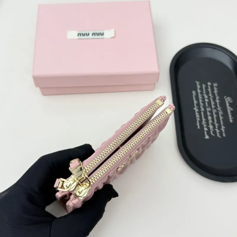 MIU MIU Pink Quilted Zipper Wallet - Image 6