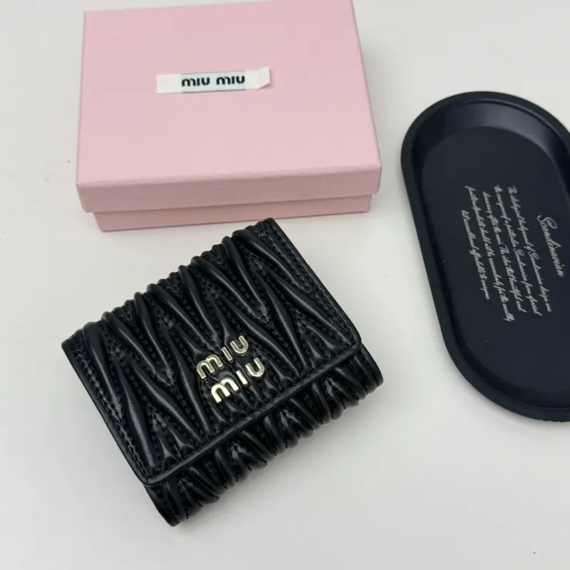 Alternative view of Miu Miu Black Quilted Leather Compact Wallet