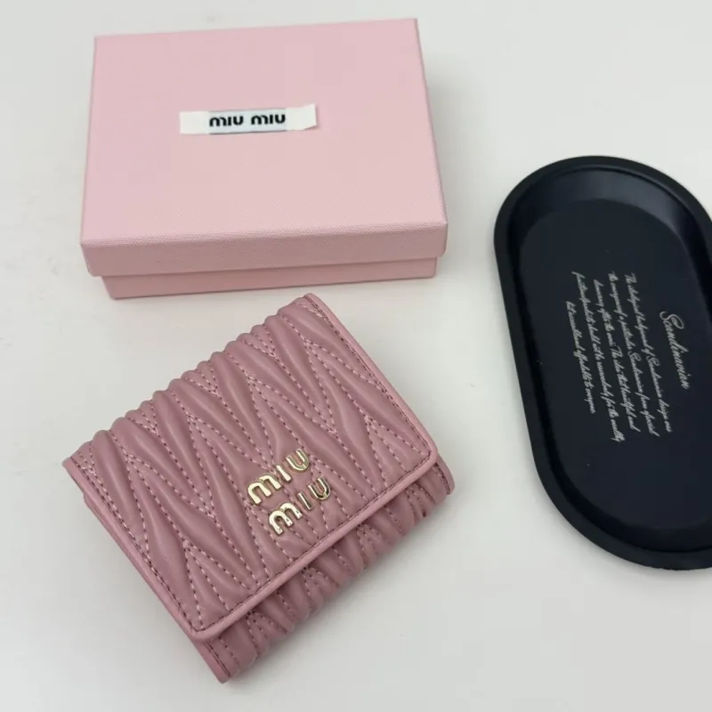 Alternative view of Miu Miu Pink Quilted Leather Wallet