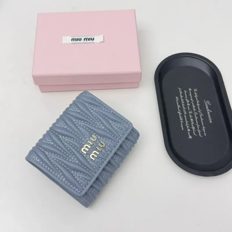 Alternative view of Miu Miu Light Blue Quilted Leather Wallet