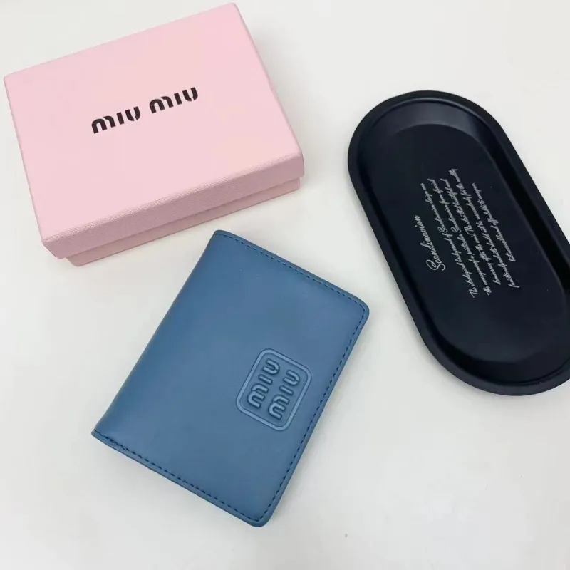 Alternative view of Miu Miu Blue Leather Bifold Wallet 91