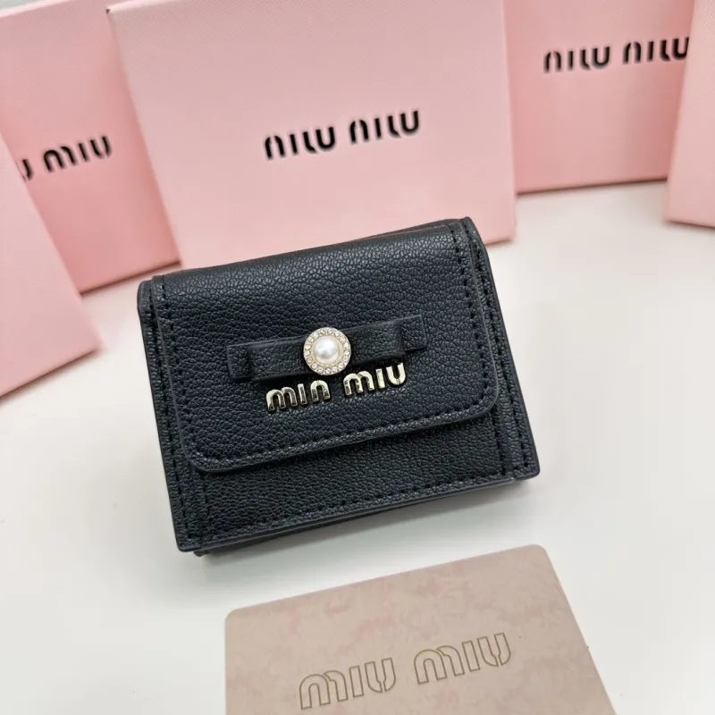 Miu Miu Black Leather Small Wallet