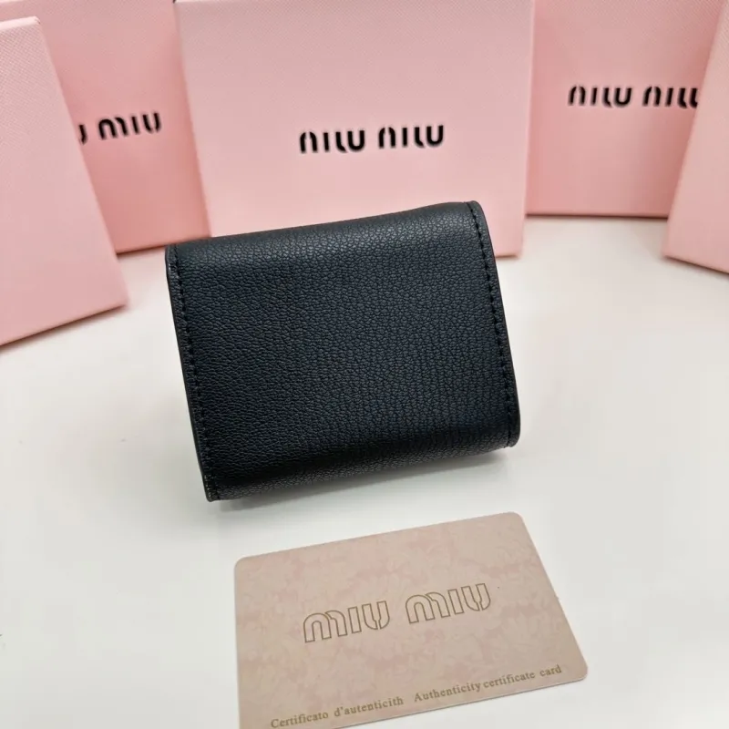 Miu Miu Black Leather Small Wallet - Image 3