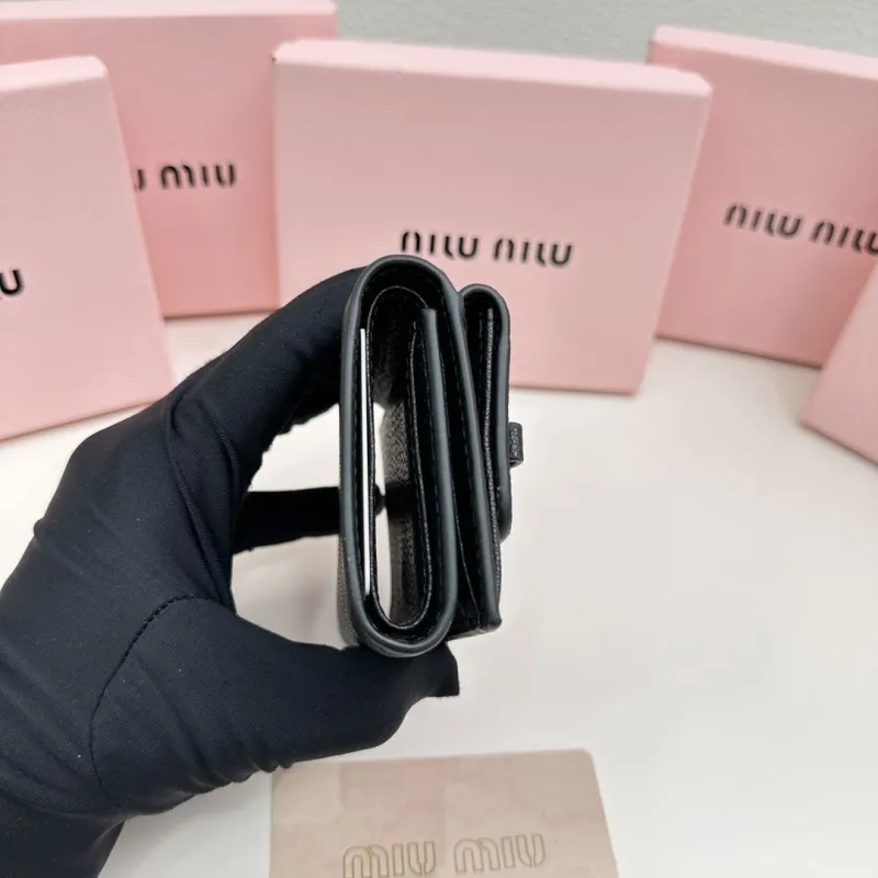 Miu Miu Black Leather Small Wallet - Image 4