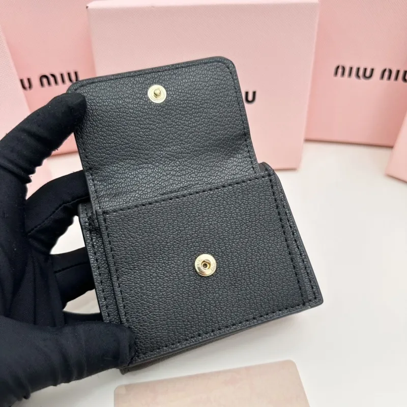 Miu Miu Black Leather Small Wallet - Image 5