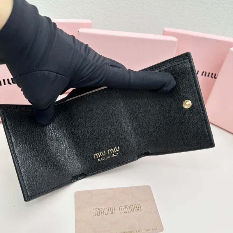 Miu Miu Black Leather Small Wallet - Image 6