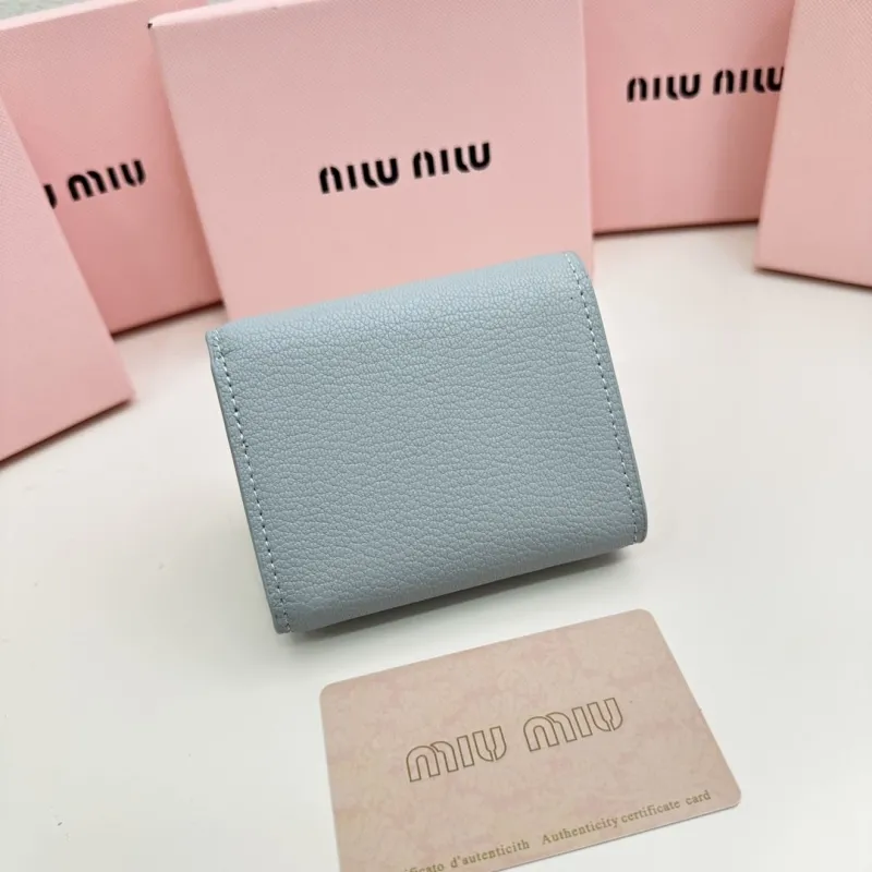 MIU MIU Light Blue Small Leather Wallet - Image 3
