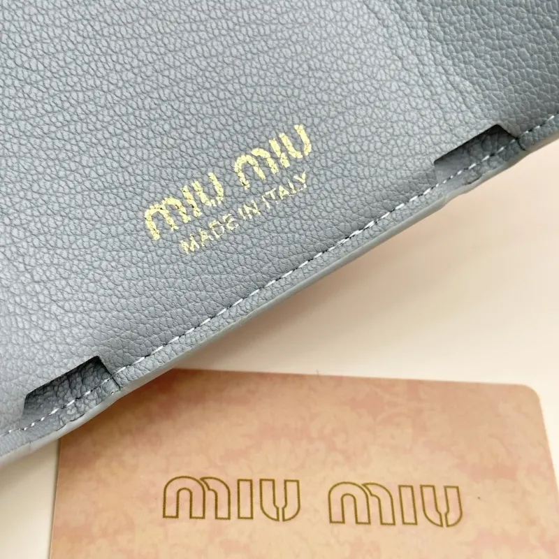 MIU MIU Light Blue Small Leather Wallet - Image 8
