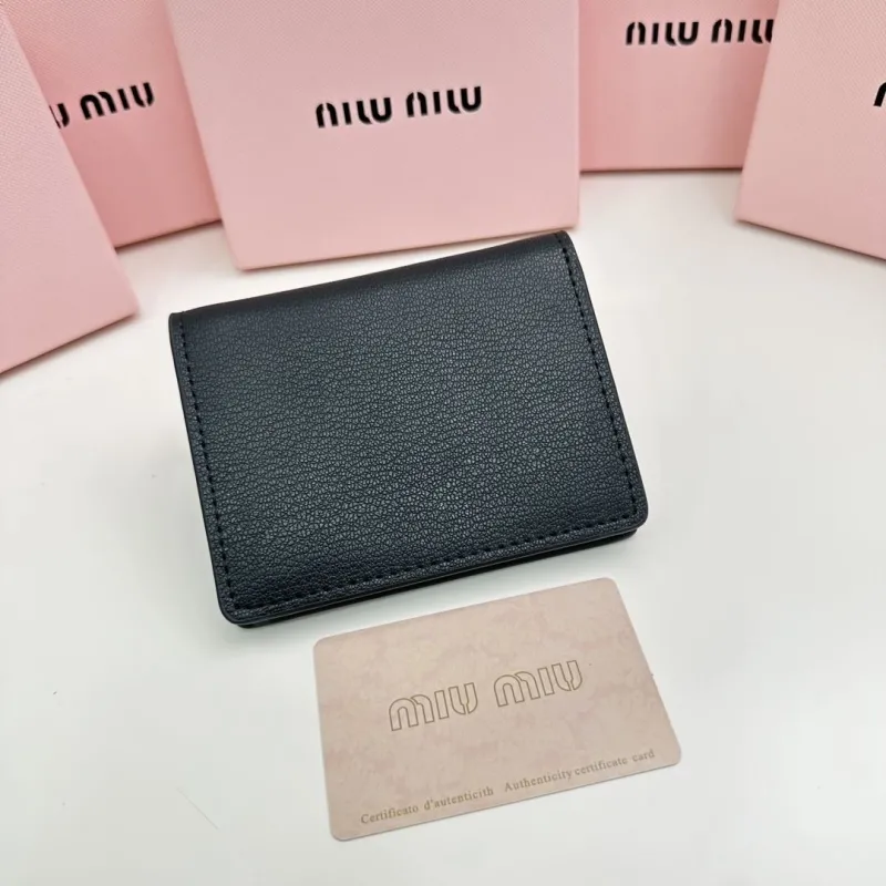 MIU MIU Black Mini Leather Wallet - Image 3