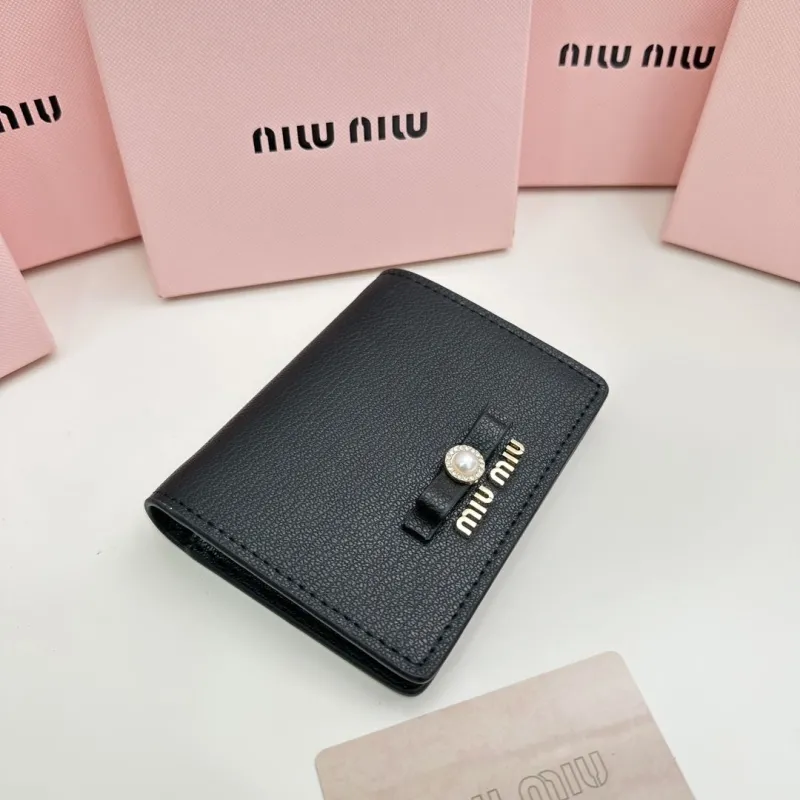 MIU MIU Black Mini Leather Wallet - Image 4