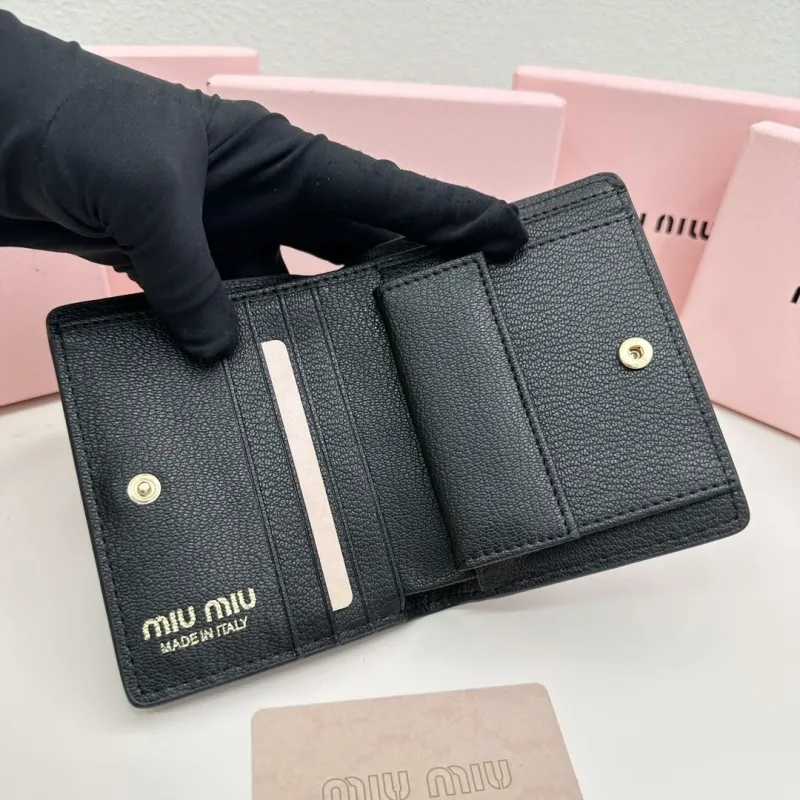 MIU MIU Black Mini Leather Wallet - Image 7