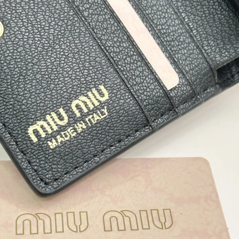 MIU MIU Black Mini Leather Wallet - Image 8