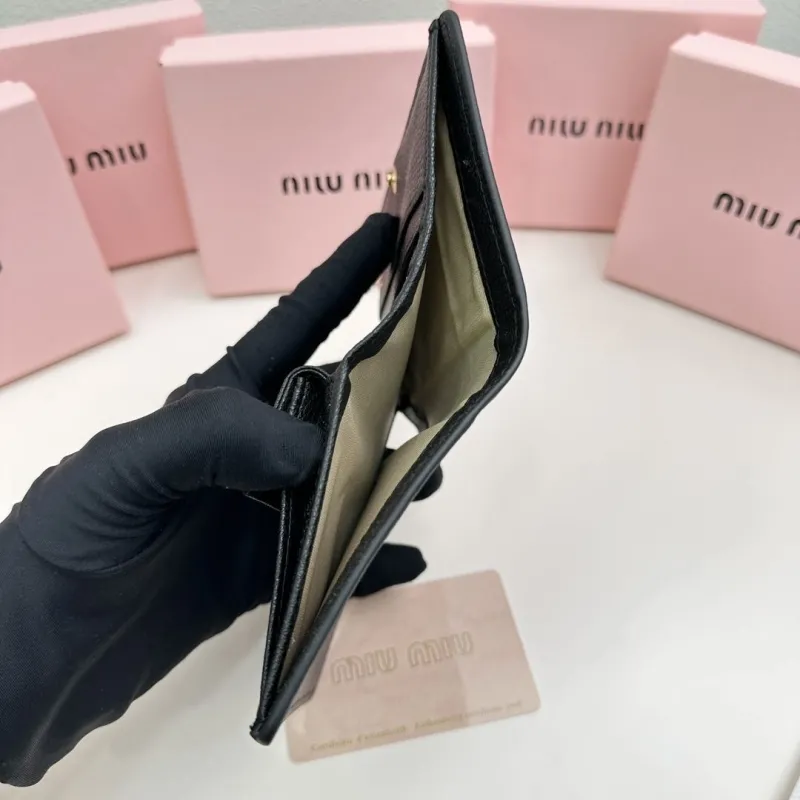 MIU MIU Black Mini Leather Wallet - Image 9