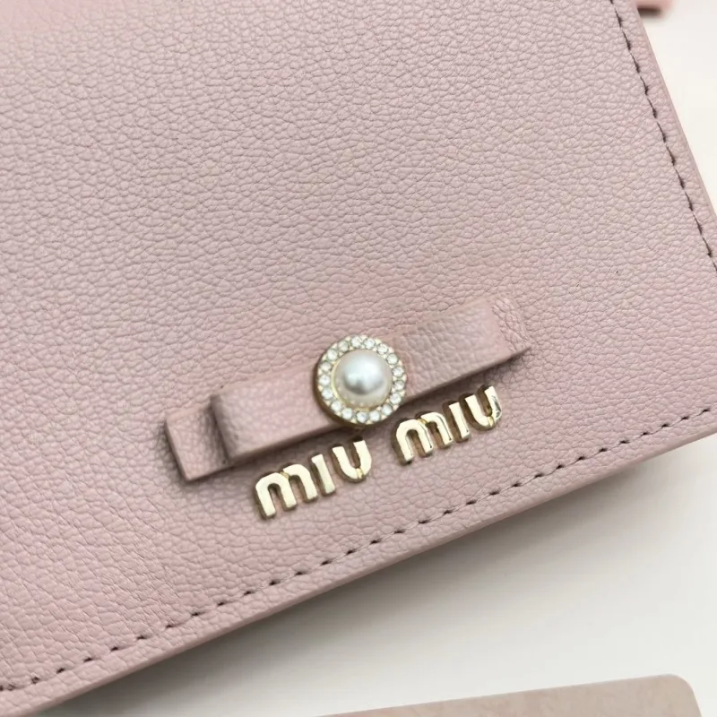 MIU MIU Light Pink Leather Compact Wallet - Image 6