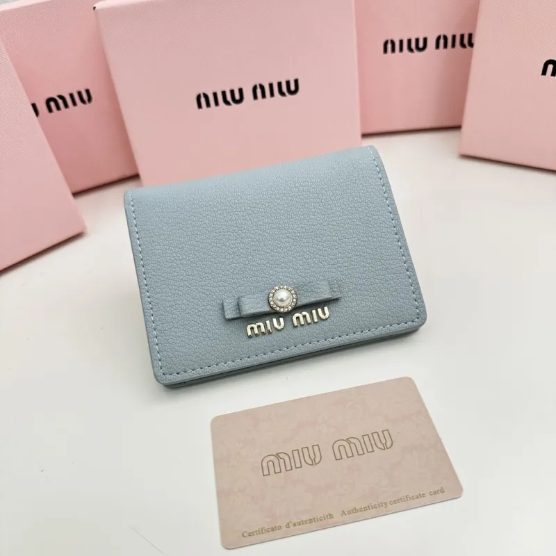Miu Miu Light Blue Small Leather Wallet