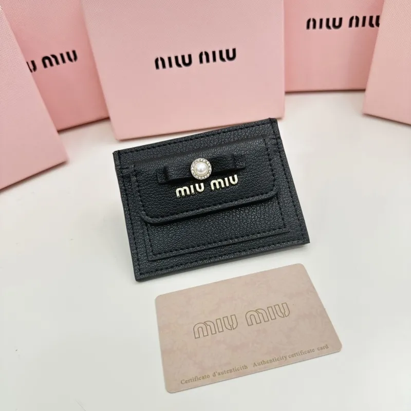 MIU MIU Black Card Holder Wallet