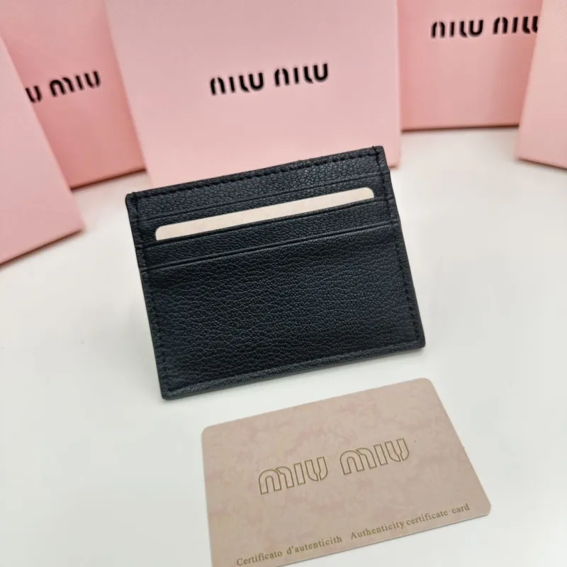 MIU MIU Black Card Holder Wallet - Image 3
